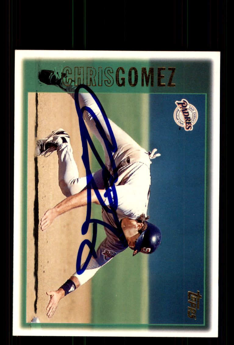 Signed Baseball Card Auto Chris Gomez 1997 Topps #301 San Diego Padres