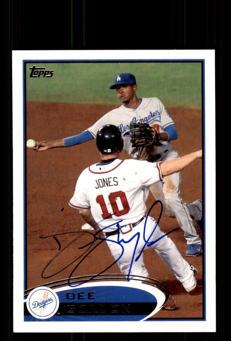 Signed Baseball Card Auto Dee Gordon 2012 Topps #161 Dodgers