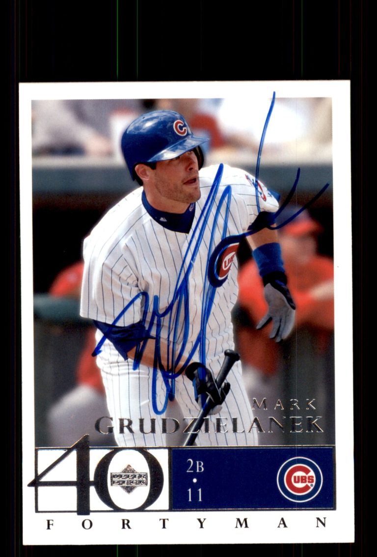 Signed Baseball Card Auto Mark Grudzielanek 2003 Upper Deck 40-Man #469