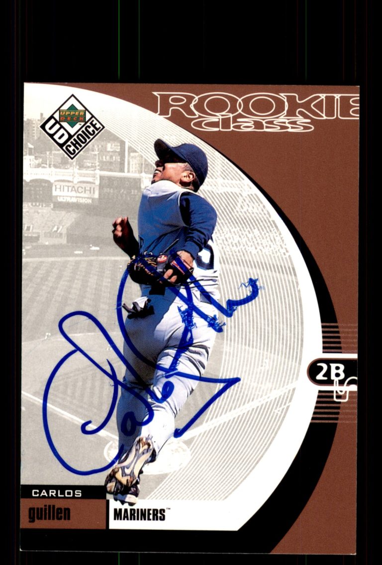 Signed Baseball Card Auto Carlos Guillen 1999 UD Choice #19 Seattle Mariners