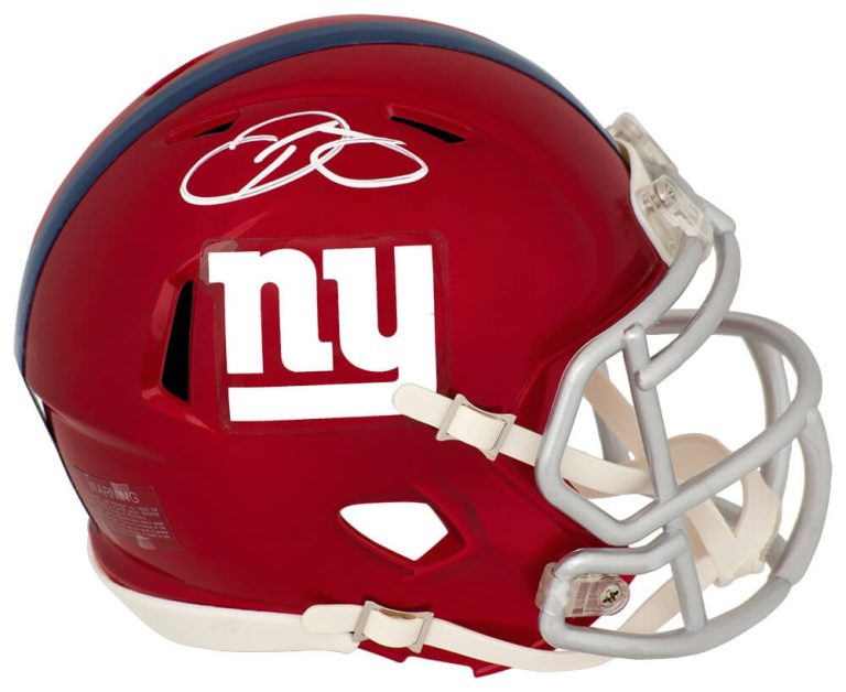 Odell Beckham Jr Signed Giants FLASH Riddell Mini Speed Helmet - (SCHWARTZ COA)