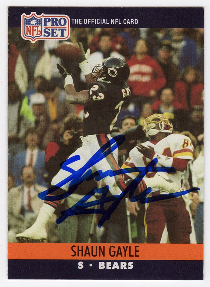 Shaun Gayle Signed Bears 1990 Pro-Set Rookie Football Card #450 - (SCHWARTZ COA)