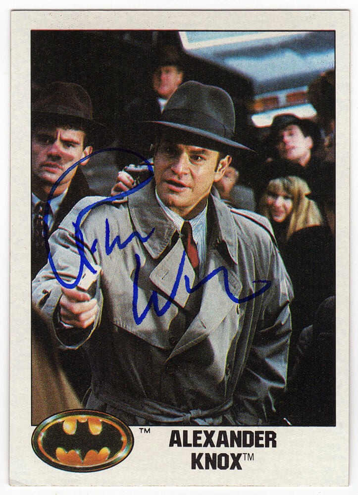 Robert Wuhl Signed 1989 Topps Batman Alexander Knox Card #7 - (SCHWARTZ COA)
