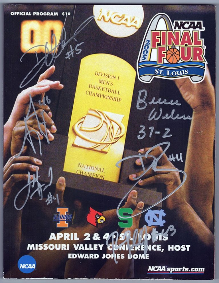 2005 Illinois Team Signed 2005 NCAA Men's Final Four Program w/6 Sigs - (SS COA)