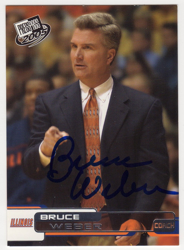 Bruce Weber Signed Illinois 2005 Press Pass Basketball Trading Card #43 (SS COA)