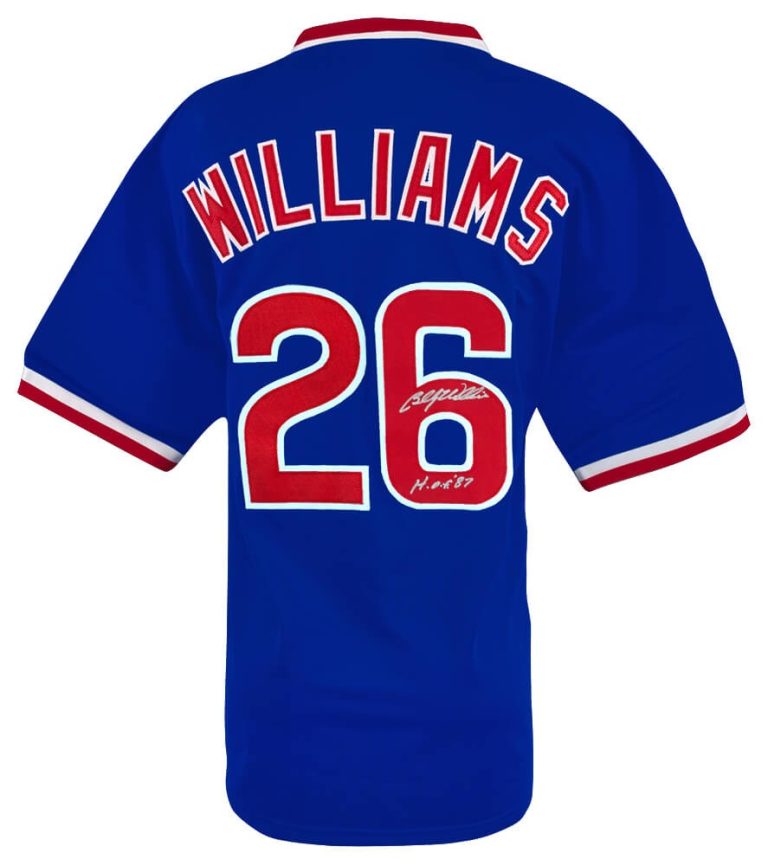 Billy Williams Signed Blue Custom Baseball Jersey w/HOF'87 - (SCHWARTZ COA)