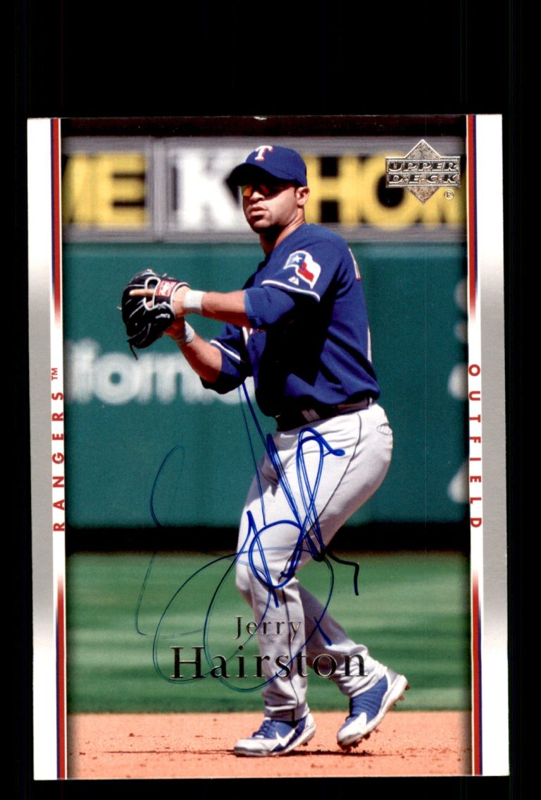 Signed Baseball Card Auto Jerry Hairston Jr. 2007 Upper Deck #222 Texas Rangers
