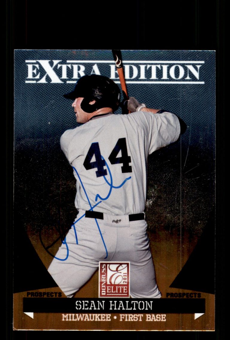 Signed Baseball Card Auto Sean Halton 2011 Donruss Elite Extra Edition #66