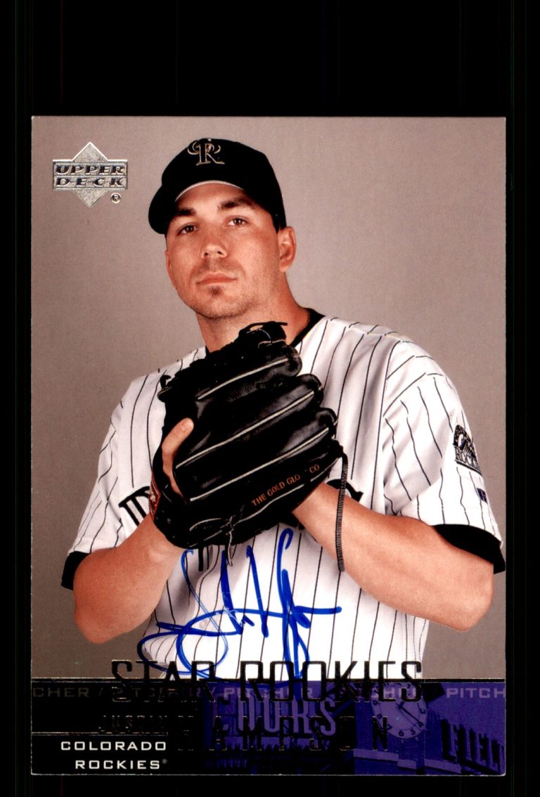 Signed Baseball Card Auto Justin Hampson 2004 Upper Deck #506 Colorado Rockies