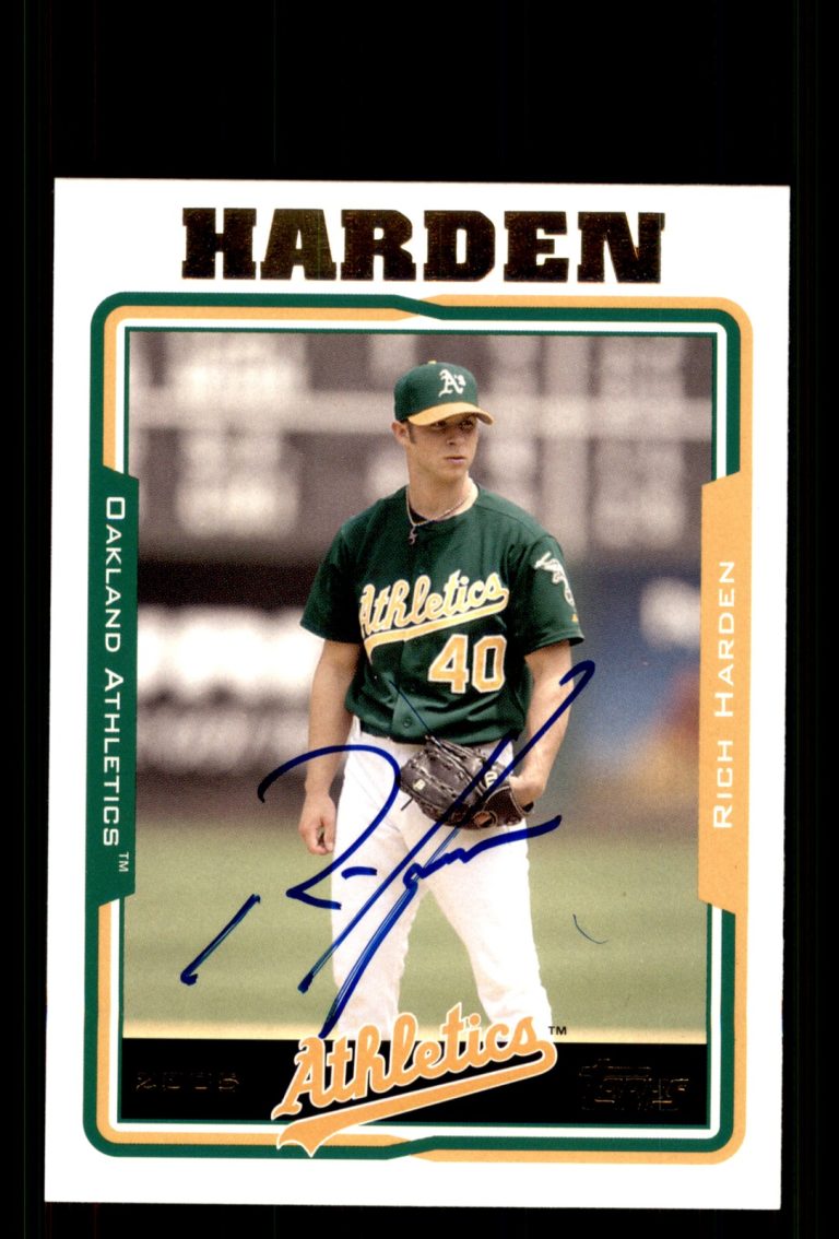 Signed Baseball Card Auto Rich Harden 2005 Topps #266 Oakland Athletics