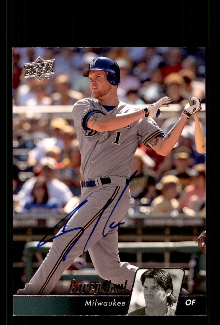 Signed Baseball Card Auto Corey Hart 2010 Upper Deck #289 Milwaukee Brewers