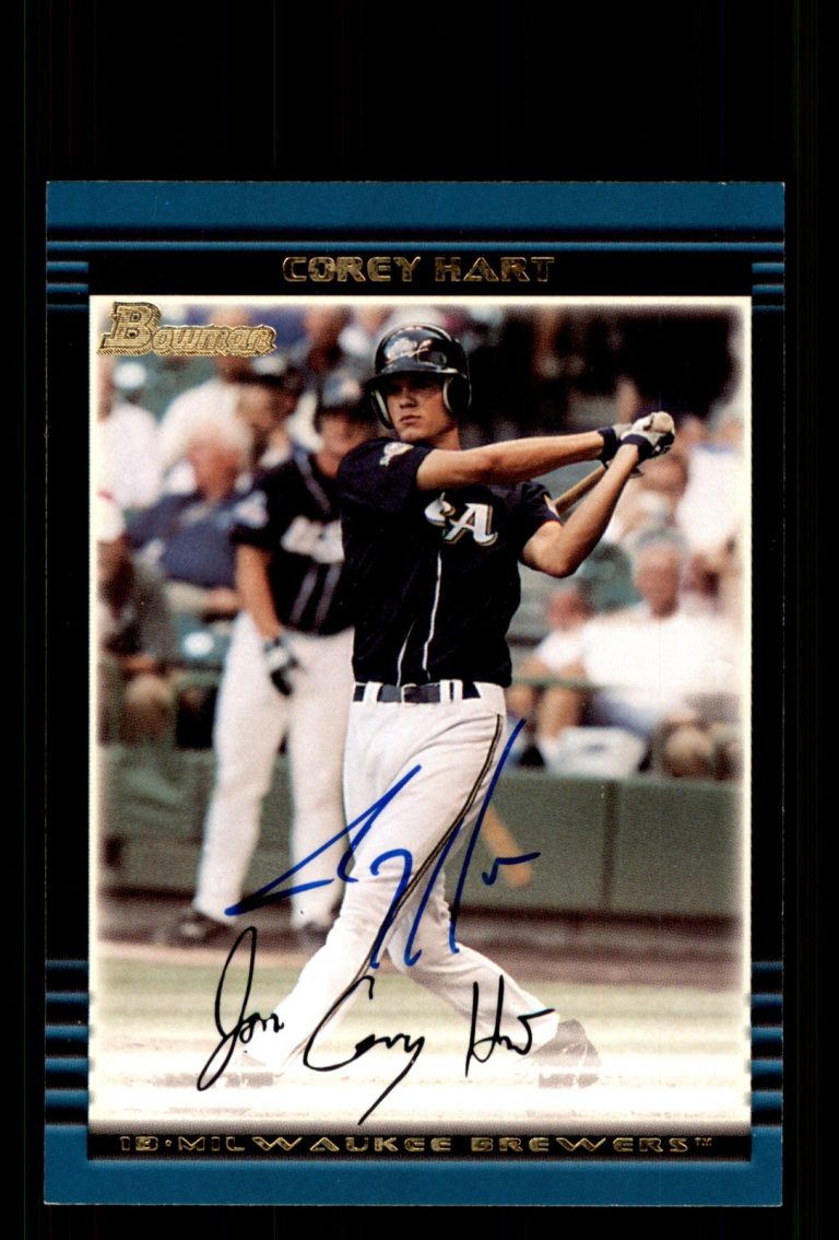 Signed Baseball Card Auto Corey Hart 2002 Bowman Draft #BDP141 Brewers