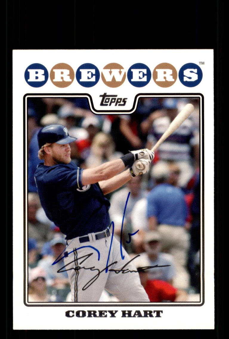 Signed Baseball Card Auto Corey Hart 2008 Topps #42 Milwaukee Brewers