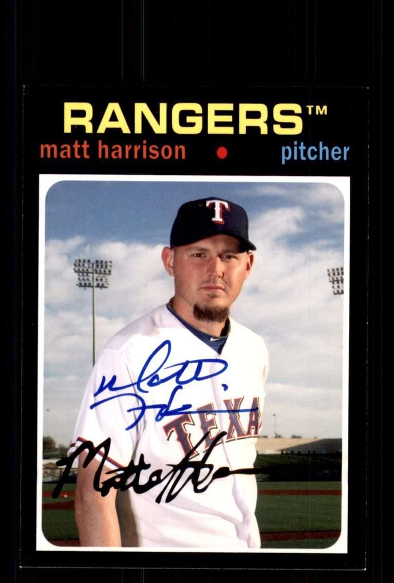 Signed Baseball Card Auto Matt Harrison 2012 Topps Archives #93 Texas Rangers