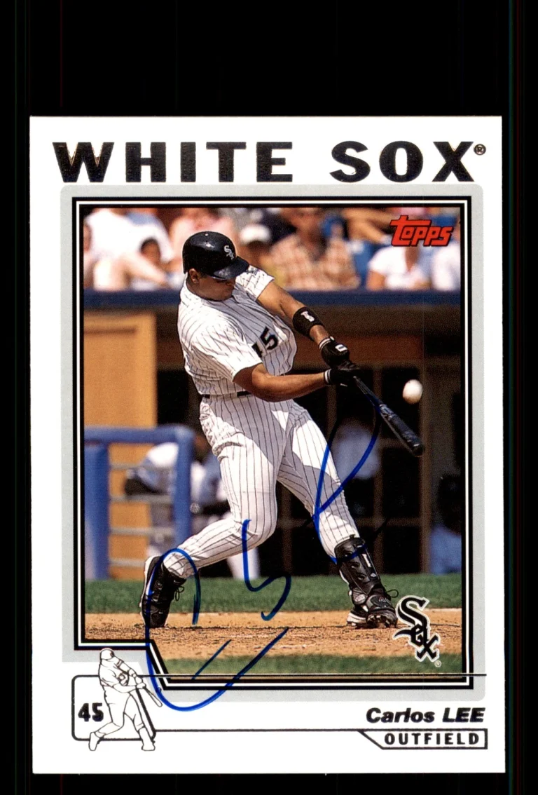 Signed Baseball Card Auto Carlos Lee 2004 Topps #171 Chicago White Sox