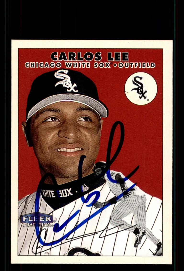 Signed Baseball Card Auto Carlos Lee 2000 Fleer Tradition #217 Chicago White Sox