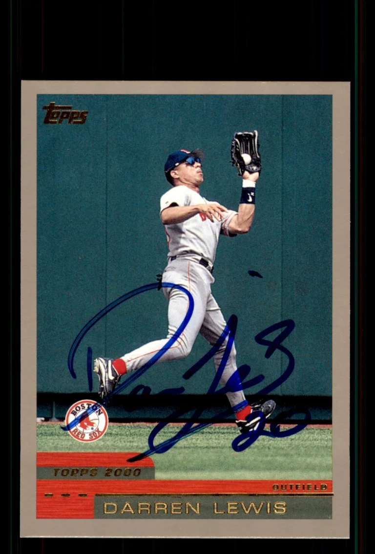 Signed Baseball Card Auto Darren Lewis 2000 Topps #332 Boston Red Sox