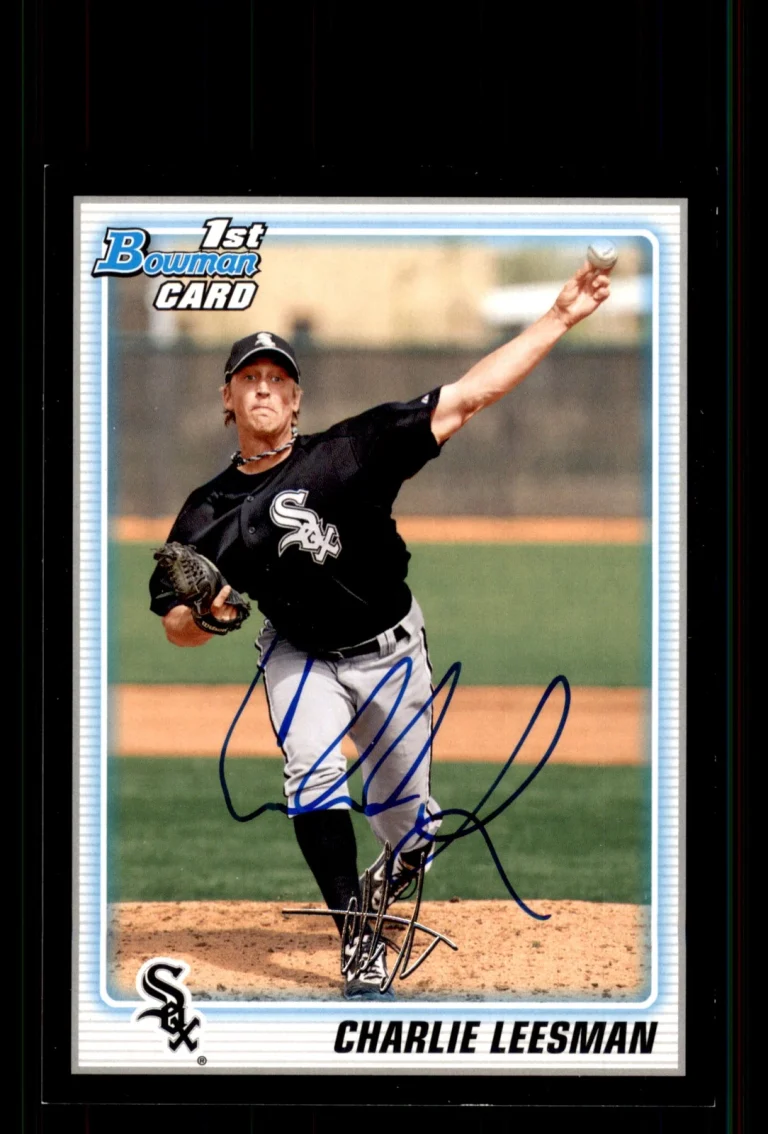 Signed Baseball Card Auto Charlie Leesman 2010 Bowman #BP54 Chicago White Sox