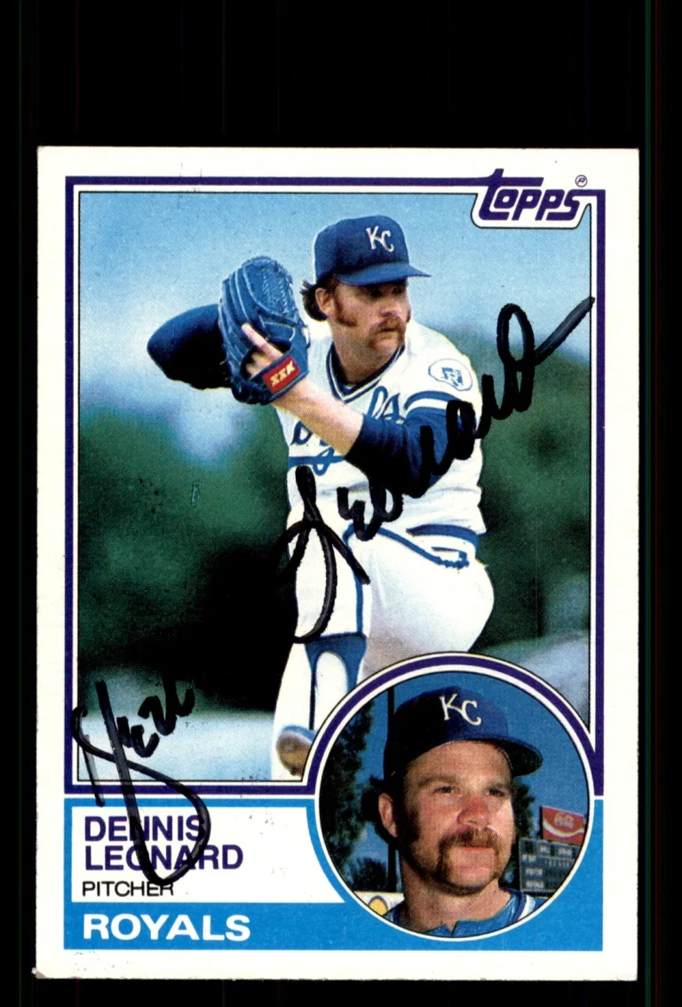 Signed Baseball Card Auto Dennis Leonard 1983 Topps #785 Kansas City Royals