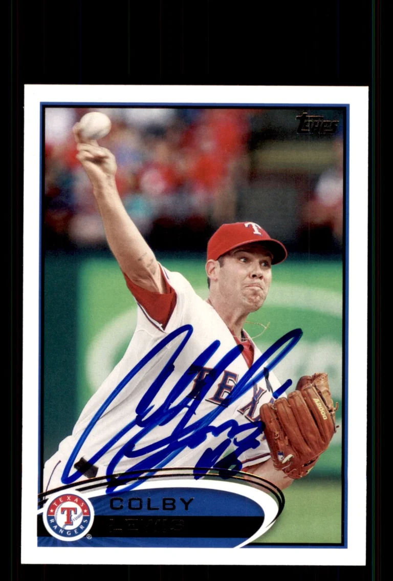 Signed Baseball Card Auto Colby Lewis 2012 Topps #18 Texas Rangers