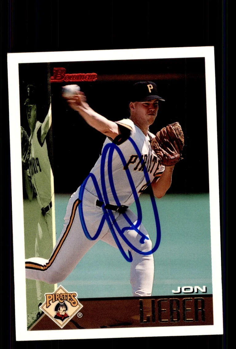 Signed Baseball Card Auto Jon Lieber 1995 Bowman #301 Pittsburgh Pirates