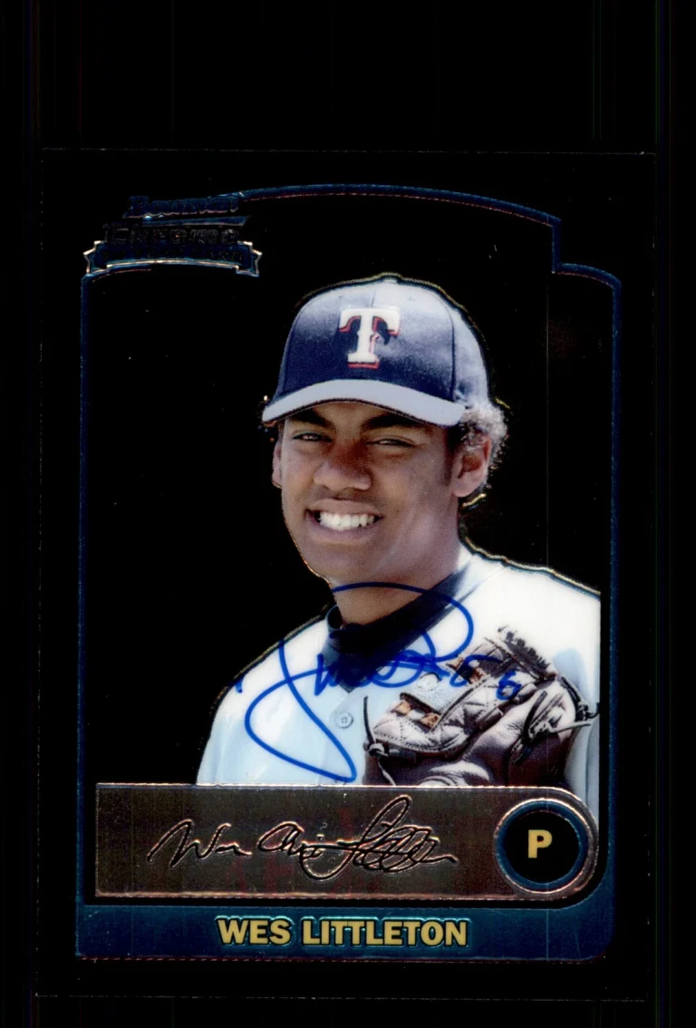 Signed Baseball Card Auto Wes Littleton 2003 Bowman Chrome #BDP89 Texas Rangers
