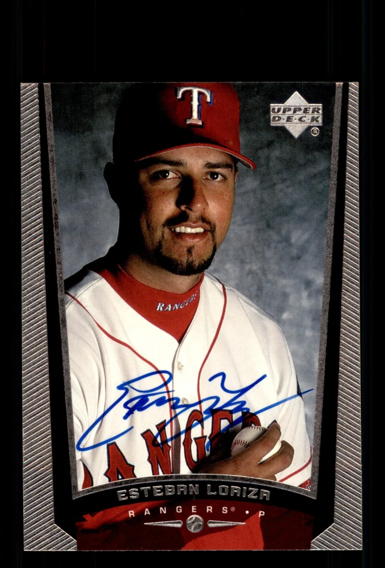Signed Baseball Card Auto Esteban Loaiza 1999 Upper Deck #509 Texas Rangers