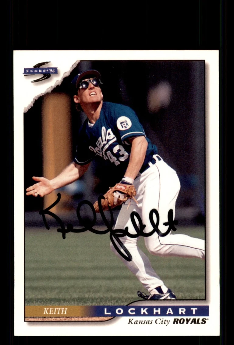 Signed Baseball Card Auto Keith Lockhart 1996 Score #114 Kansas City Royals