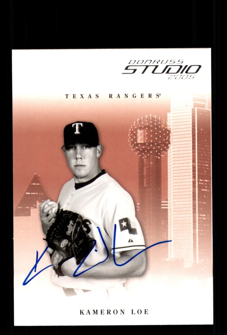 Signed Baseball Card Auto Kameron Loe 2005 Donruss Studio #280 Texas Rangers