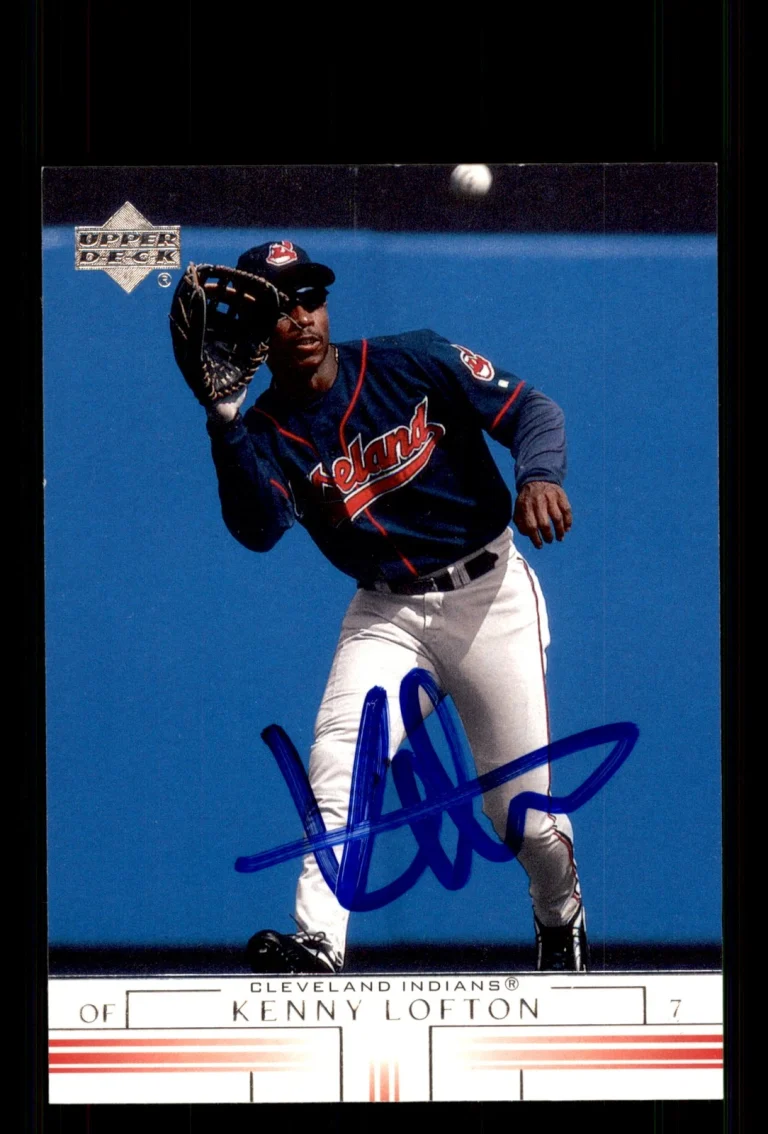 Signed Baseball Card Auto Kenny Lofton 2002 Upper Deck #113 Cleveland Indians