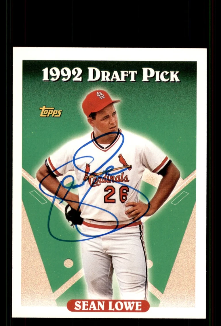 Signed Baseball Card Auto Sean Lowe 1993 Topps #191 St. Louis Cardinals