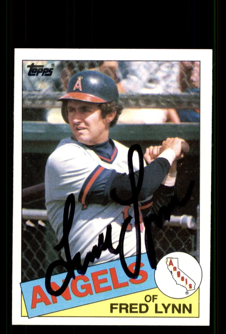 Signed Baseball Card Auto Fred Lynn 1985 Topps #220 California Angels