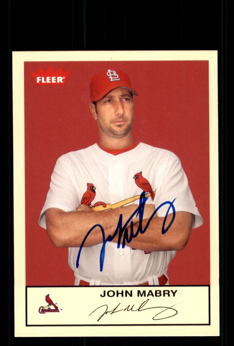 Signed Baseball Card Auto John Mabry 2005 Fleer Tradition #62 Cardinals