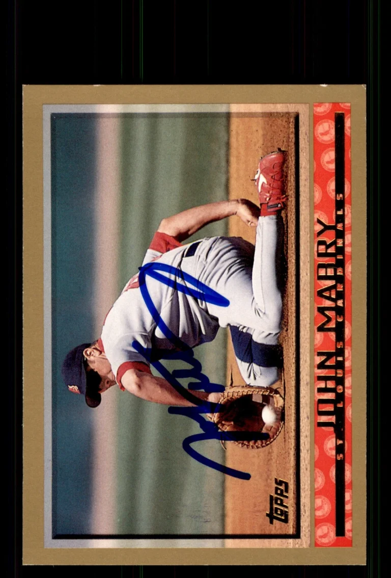 Signed Baseball Card Auto John Mabry 1998 Topps #56 St. Louis Cardinals