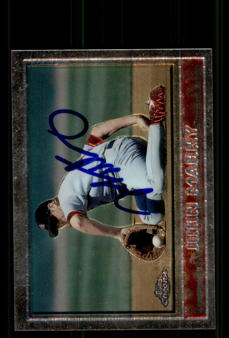 Signed Baseball Card Auto John Mabry 1998 Topps Chrome #56 St. Louis Cardinals