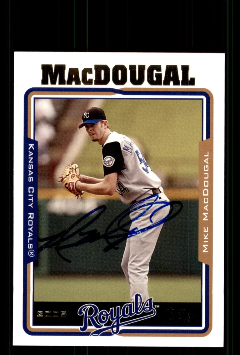 Signed Baseball Card Auto Mike MacDougal 2005 Topps #237 Kansas City Royals