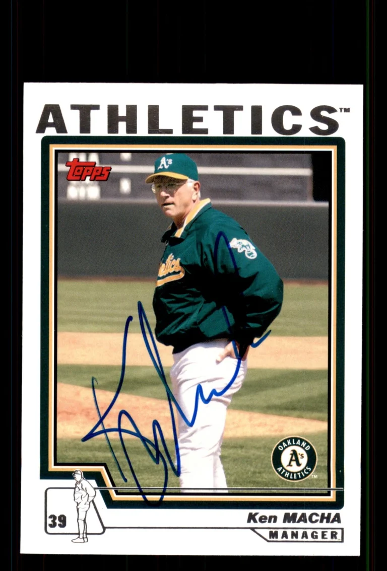 Signed Baseball Card Auto Ken Macha 2004 Topps #287 Oakland Athletics