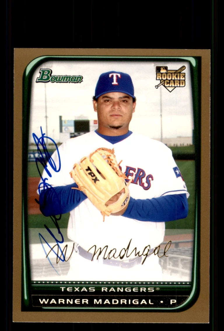 Signed Baseball Card Auto Warner Madrigal 2008 Bowman Draft #BDP46
