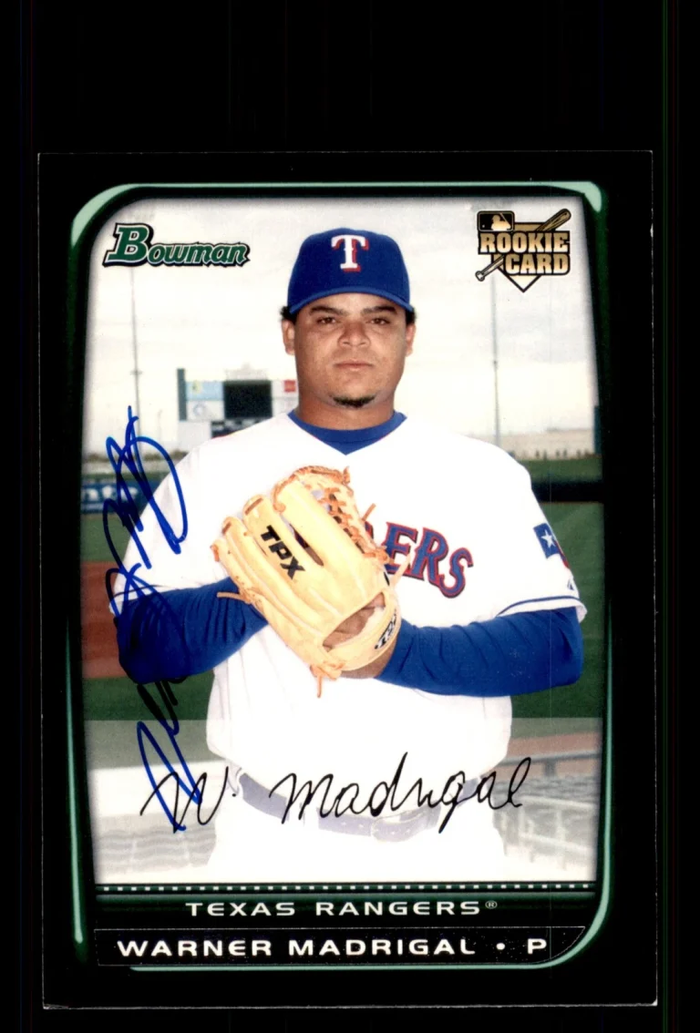 Signed Baseball Card Auto Warner Madrigal 2008 Bowman #BDP46 Texas Rangers