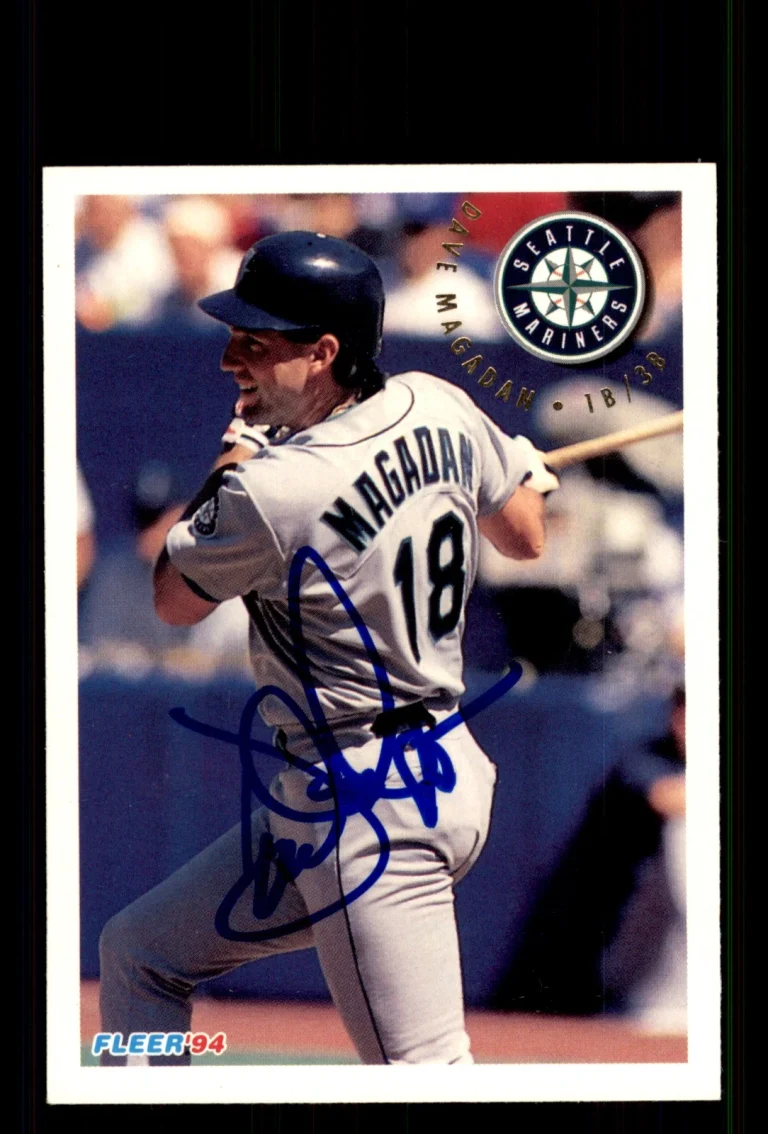 Signed Baseball Card Auto Dave Magadan 1994 Fleer #293 Seattle Mariners