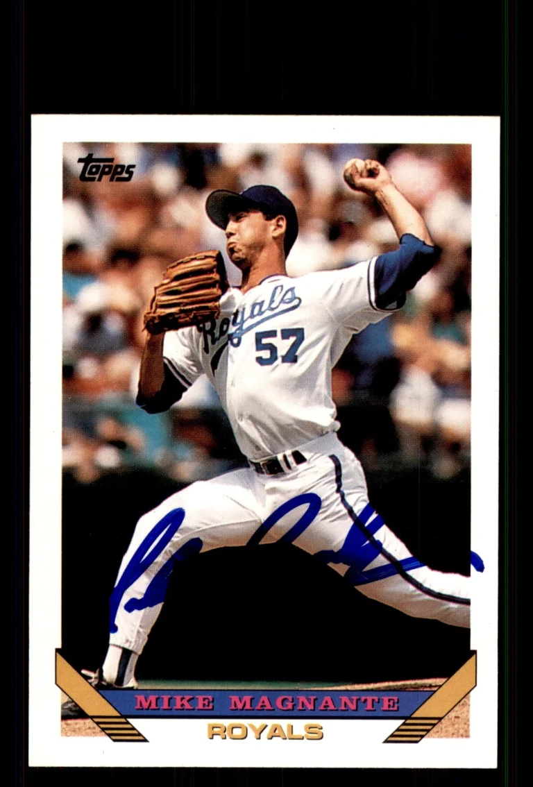 Signed Baseball Card Auto Mike Magnante 1993 Topps #186 Kansas City Royals