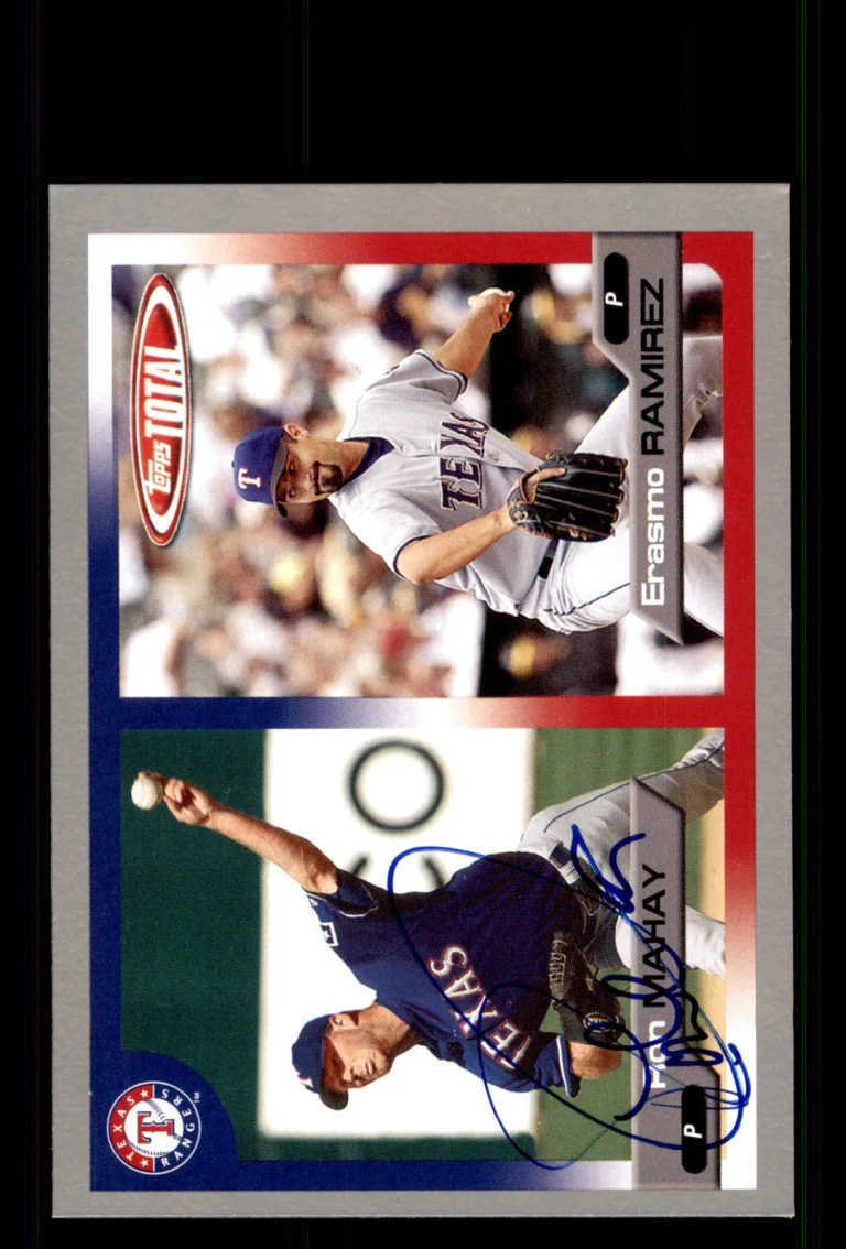 Signed Baseball Card Auto Ron Mahay 2005 Topps Total #639 Rangers Silver