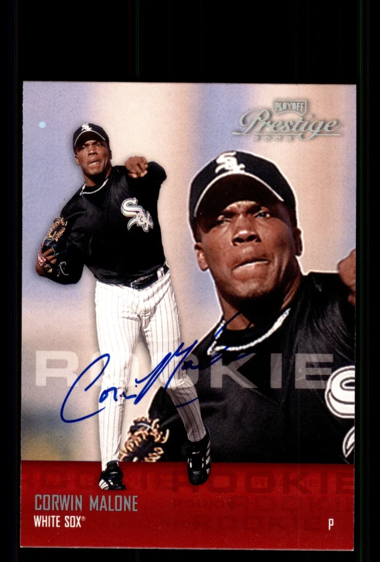 Signed Baseball Card Auto Corwin Malone 2003 Playoff Prestige #187 White Sox
