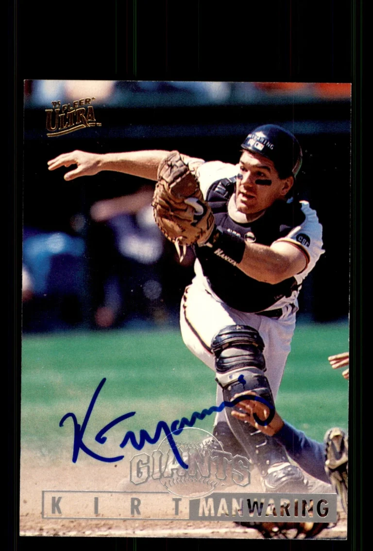 Signed Baseball Card Auto Kirt Manwaring 1995 Ultra #242 San Francisco Giants
