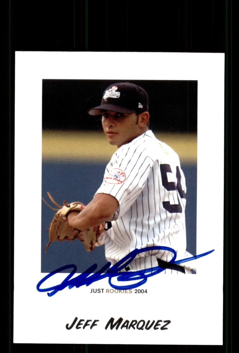 Signed Baseball Card Auto Jeff Marquez 2004 Just Rookies #45 Yankees