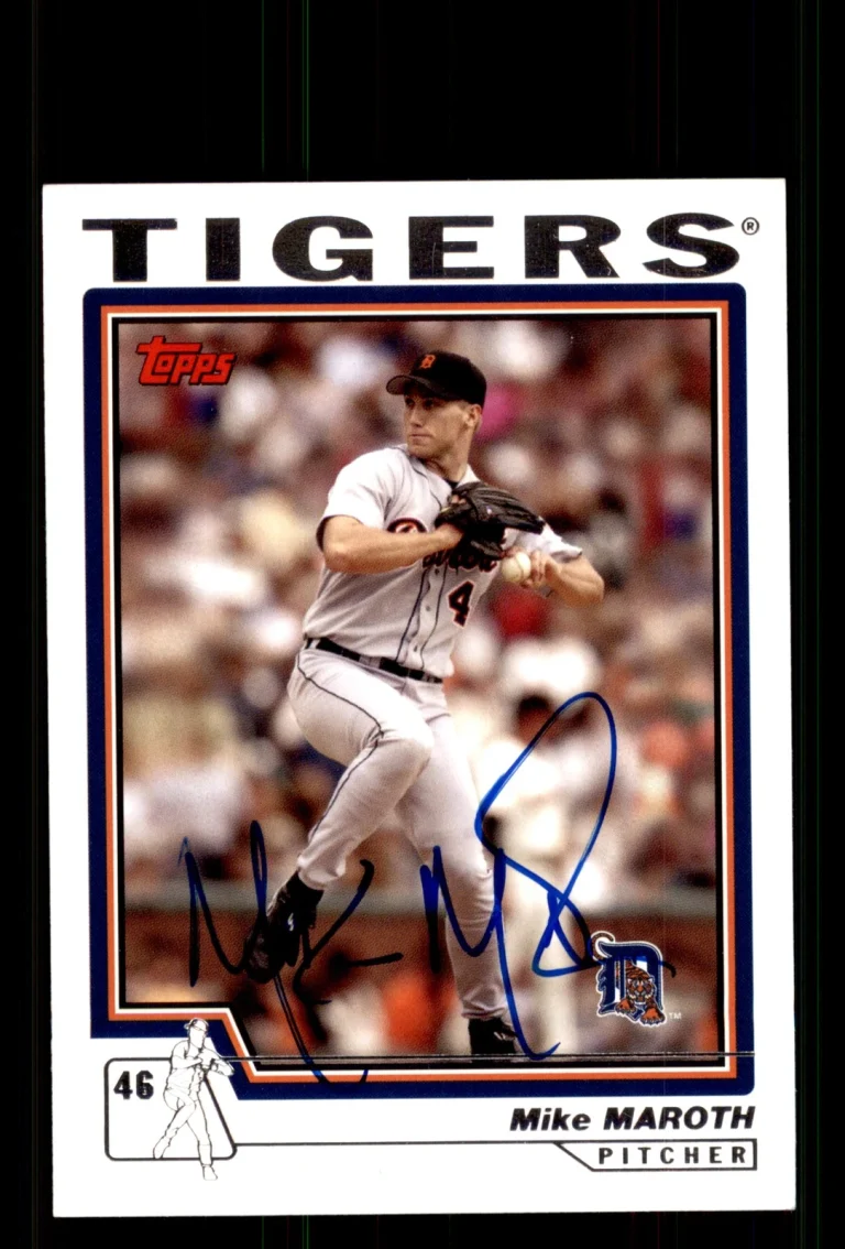 Signed Baseball Card Auto Mike Maroth 2004 Topps #513 Detroit Tigers