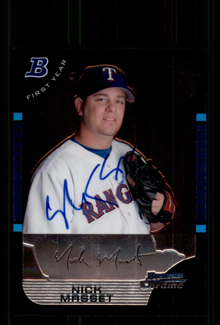 Signed Baseball Card Auto Nick Masset 2005 Bowman Chrome #326 Texas Rangers
