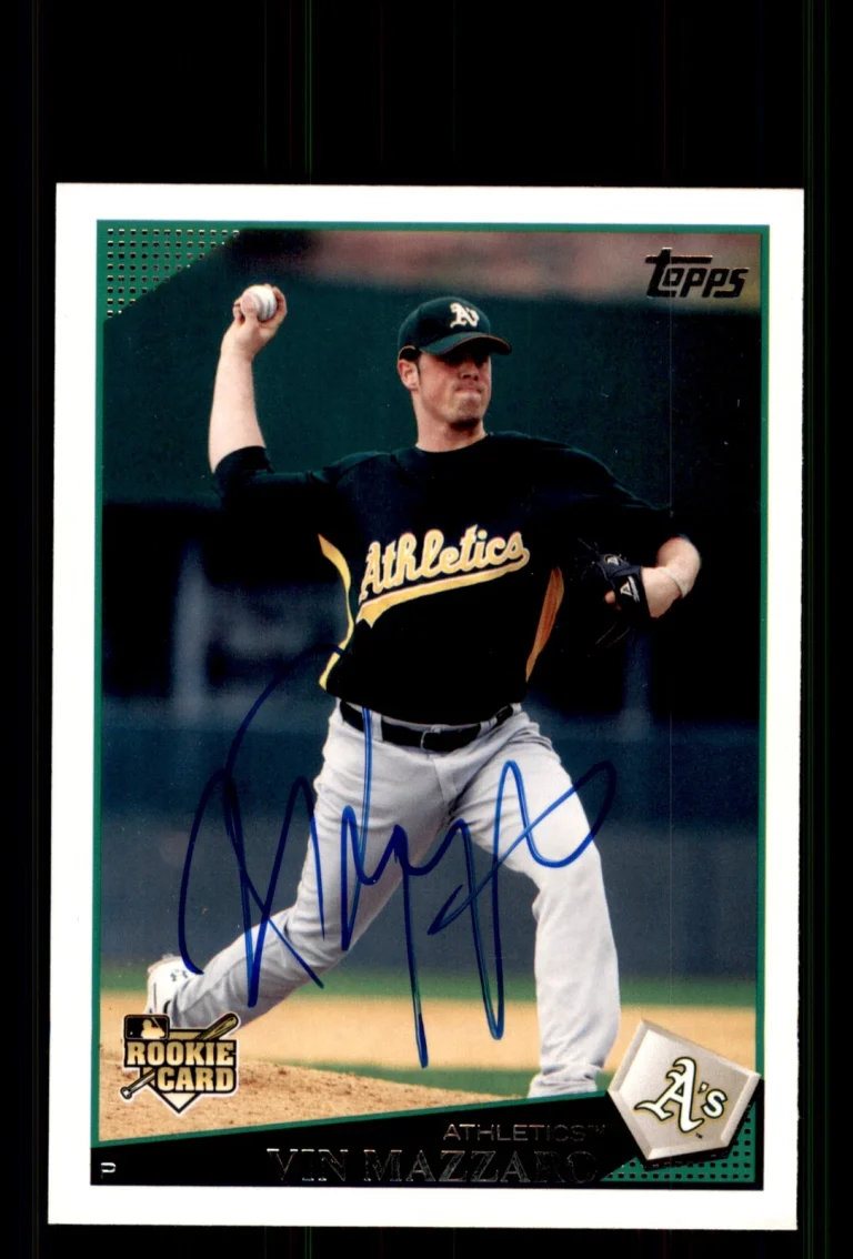 Signed Baseball Card Auto Vin Mazzaro 2009 Topps Update #UH54 Athletics