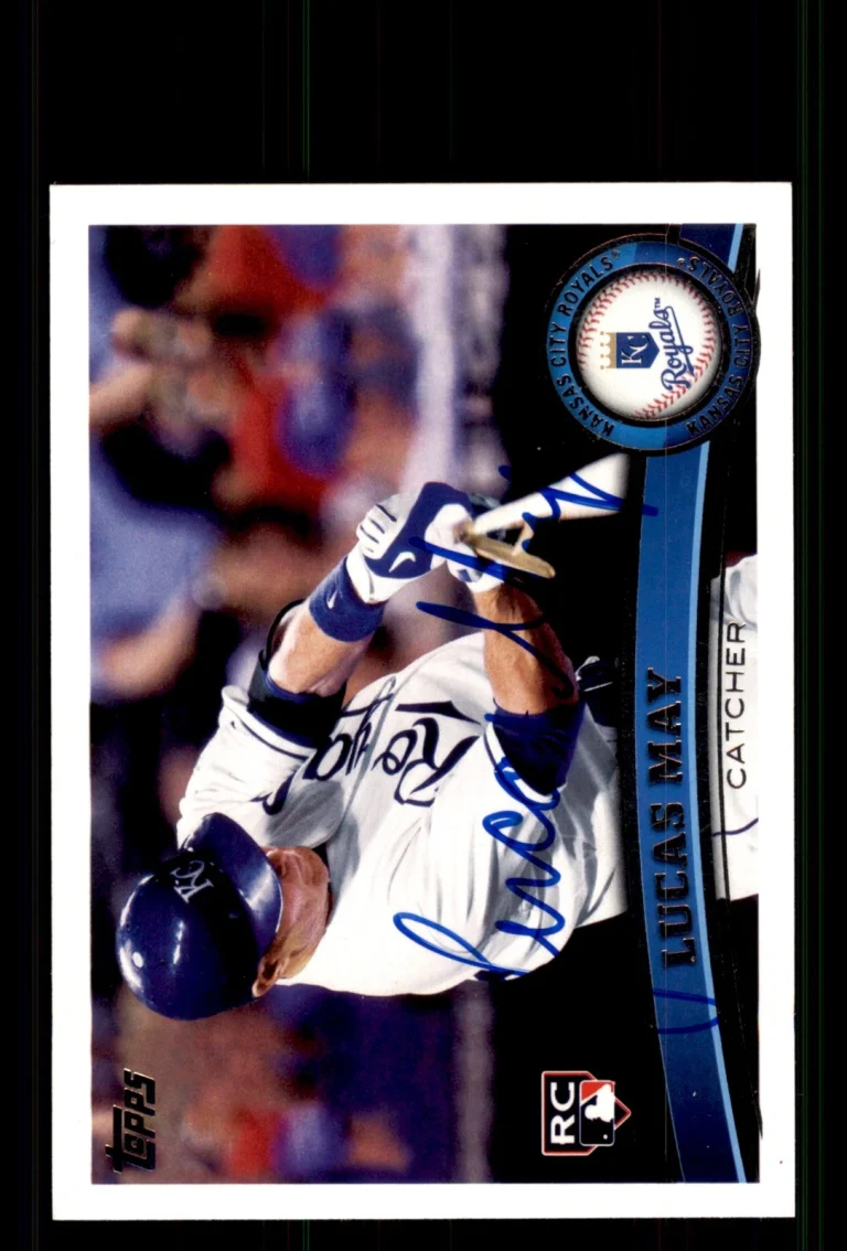 Signed Baseball Card Auto Lucas May 2011 Topps #91 Kansas City Royals