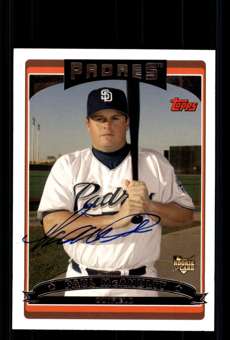 Signed Baseball Card Auto Paul McAnulty 2006 Topps #325 San Diego Padres
